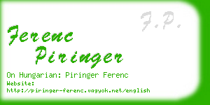 ferenc piringer business card